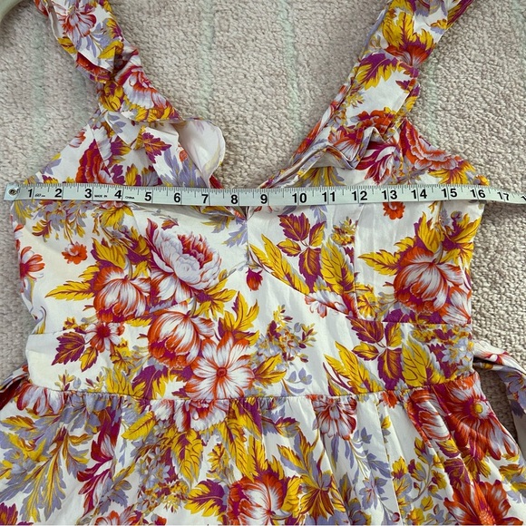 NWT BHLDN Sadie Fit and Flare Floral Linen Dress Wedding Guest Dress Size Medium - Picture 9 of 15